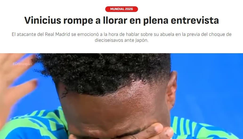 Vini Jr. ému en évoquant sa grand-mère avant le Brésil-Japon